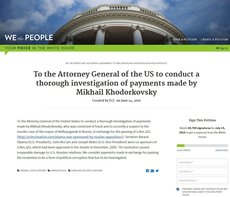 Белый дом удаляет голоса в петиции о Ходорковском и Обаме